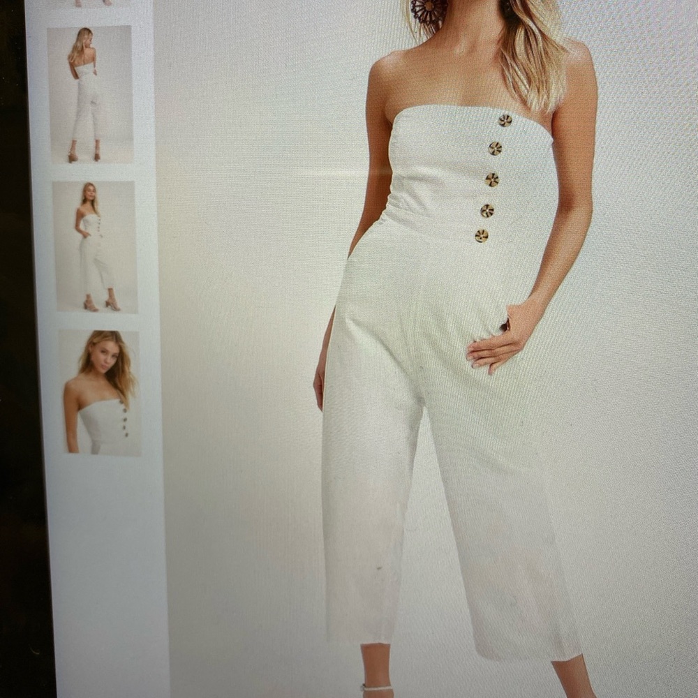 Strapless white lulus jumpsuit